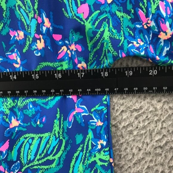 LILLY PULITZER Womens SMALL Braedyn Botanical Print Eclipse Blue Shift Dress - Picture 11 of 14
